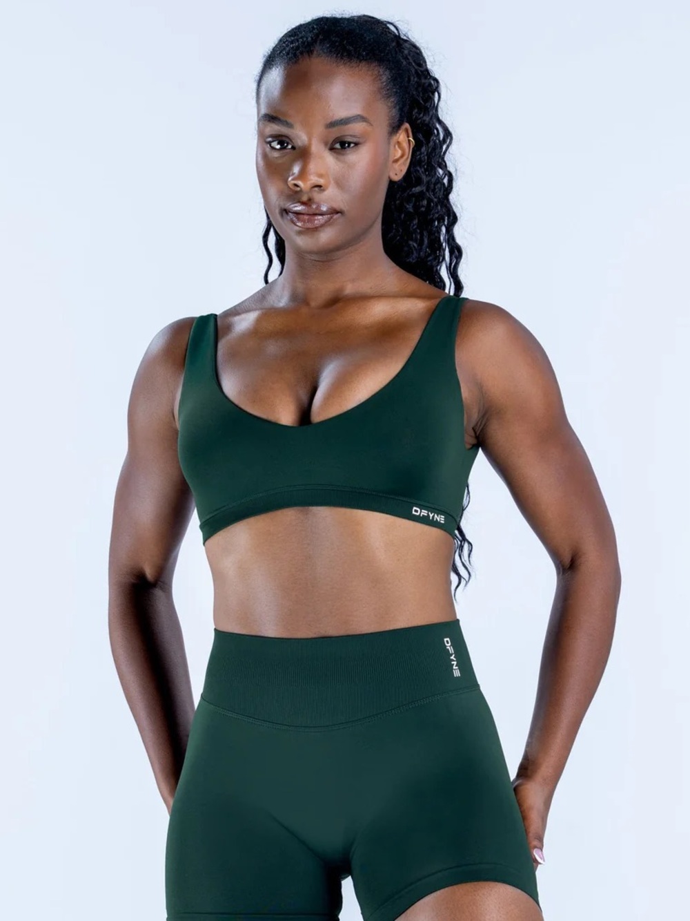 Dfyne Impact Scoop Sports Bra in Pine Green